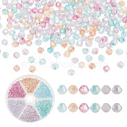 1200Pcs 6 Colors Baking Painted Transparent Glass Beads Strands, Imitation Opalite, AB Color, Faceted, Bicone, Mixed Color, 3x2.5mm, Hole: 0.8mm, 200pcs/color(DGLA-AR0001-13)