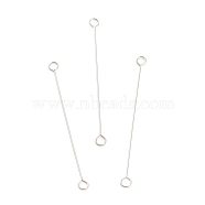 316 Surgical Stainless Steel Eye Pins, Double Sided Eye Pins, Stainless Steel Color, 35x2.5x0.4mm, Hole: 1.6mm(STAS-P277-A05-P)