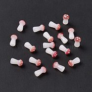 Opaque Glass Beads, Mushroom, Indian Red, 8x4.5mm, Hole: 1mm, about 96~98pcs/bag(GLAA-G089-01H)