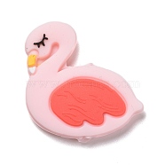 Silicone Beads, Flamingo, Pink, 30x28x5mm, Hole: 2.5mm(SIL-A002-08)