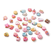 Opaque Resin Snack Adhesive Back Cartoon Stickers, Ice Cream Donut Biscuits Cake Decals for Kid's Art Craft, Mixed Shapes, 11~26x13~20x4~9mm(RESI-K019-53)
