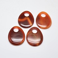 Dyed Natural Agate Teardrop Big Pendants, 50x40x6.5mm, Hole: 12x13mm(G-F201-01)