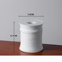 Cotton Candle Wicks, Unbleached Smokeless Candle Wicks, White, Spool: 5.8x6.7cm, 50m/roll(PW-WG83617-03)