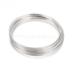 Steel Memory Wire,Bracelets Making,Nickel Free,Platinum,5.5cm,Wire : 18 Gauge,1.0mm,about 10circle/Set(X-MW5.5CM-1-NF)