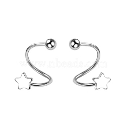 S925 Silver S-shaped Earrings Cuff Earrings, Silver(AV9909-2)