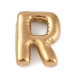 Ion Plating(IP) 304 Stainless Steel Pendants, Real 18K Gold Plated, Letter R, 18.5x14.5x5mm, Hole: 2mm(STAS-K256-25R-G)