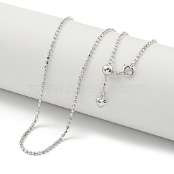 925 Sterling Silver Necklaces, Real Platinum Plated, 19.88 inch(50.5cm)(NJEW-C052-10P)