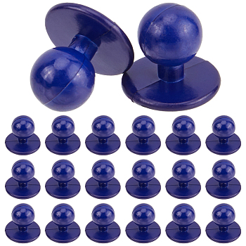 100Pcs Plastic Buttons, 1-Hole, Chess Shape, for Chef Clothes, Dark Blue, 17.5x17mm
