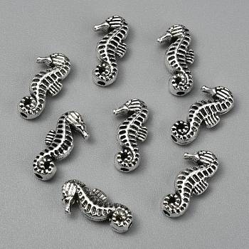 Alloy Beads, Seahorse, Antique Silver, 14.5x7x3.5mm, Hole: 1.5mm