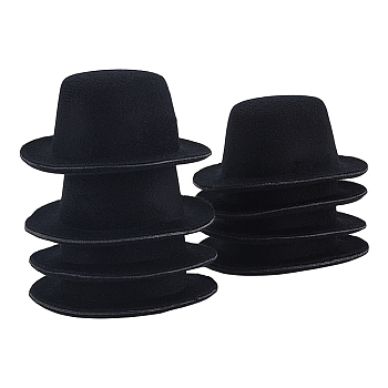 EVA Cloth Round Fascinator Hat Base for Doll, Black, 91x82x42mm
