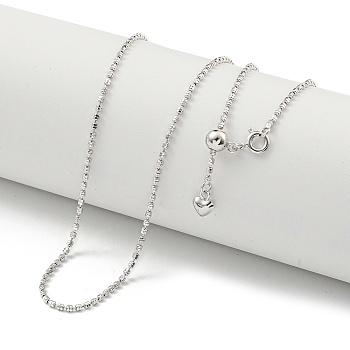 925 Sterling Silver Necklaces, Real Platinum Plated, 19.88 inch(50.5cm)