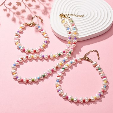 Bracelets et bracelets de cheville et colliers de perles en plastique abs et de perles acryliques(SJEW-JS01238)-2