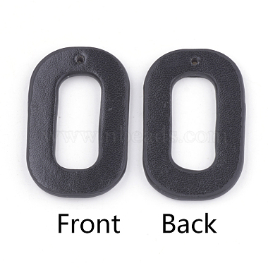 Black Oval Imitation Leather Pendants