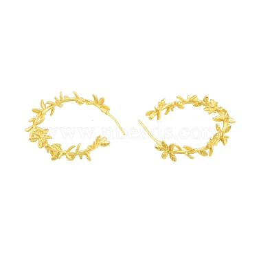 Brass Flower of Life Wrap Stud Earrings(EJEW-G322-23MG)-3