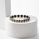 Natural Wood & Stone Round Beaded Stretch Bracelet(BJEW-JB07817)-5