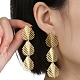 201 boucles d'oreilles pendantes en forme de feuille en acier inoxydable(EJEW-D084-09G)-2