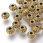 Tibetan Style Alloy Beads, Rondelle, Cadmium Free & Nickel Free & Lead Free, Antique Golden, 6x4.5mm, Hole: 1.5mm(GLF10505Y-NF)