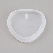 Heart Pendant Silicone Mold, Resin Casting Molds, Epoxy Resin Craft Making, White, 41x41x7mm, Hole: 3mm, Inner Diameter: 34.5x35mm(DIY-SZC0003-13)