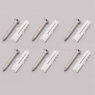 Iron Flat Head Screws, Cross Recessed Threaded Screws, with Plastic Plug, Hardware Fasteners, Platinum, 2.9x0.7cm(FIND-WH0001-66)