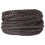 Flat PU Leather Braided Cord, for Craft Making, Coconut Brown, 5x2mm, about 5.47 Yards(5m)/Bundle(OCOR-WH0086-87B-04)