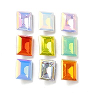 K9 GLass Rhinestone Cabochons, Faceted, Pointed Back & Back Plated, Rectangle, Mixed Color, 10x8x4mm(EGLA-F161-17B)