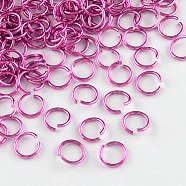 Aluminum Wire Open Jump Rings, Camellia, 20 Gauge, 6x0.8mm, Inner Diameter: 5mm, about 2150pcs/50g(X-ALUM-R005-0.8x6-20)
