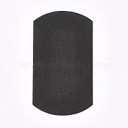 Kraft Paper Wedding Favor Gift Boxes, Pillow, Black, 6.5x9x2.5cm(CON-WH0037-A-10)