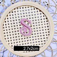 (Clearance Sale)Computerized Embroidery Cloth Self Adhesive Patches, Stick on Patch, Costume Accessories, Letter, Pink, S:27x20mm(FIND-TAC0002-01S)
