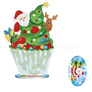 DIY Christmas Theme Display Decor Diamond Painting Kits, Including Plastic Board, Resin Rhinestones, Pen, Tray Plate and Glue Clay, Ice Cream, 290x210x80mm(XMAS-PW0001-101I)