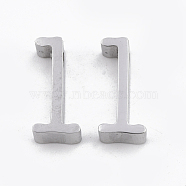 304 Stainless Steel Pendants, Stainless Steel Color, Letter, Letter.L, 13x6x3mm, Hole: 1.8mm(STAS-T041-10-L)
