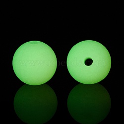 Luminous Silicone Beads, DIY Nursing Necklaces and Bracelets Making, Round, Yellow Green, 11.5mm, Hole: 2mm(SIL-I002-01J)