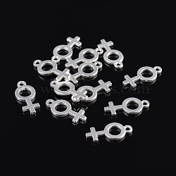 Alloy Pendants, Female Gender Sign, Lead Free & Nickel Free & Cadmium Free, Matte Silver, 18x8x1.5mm, Hole: 1.5mm(X-TIBEP-Q063-107MS-NR)