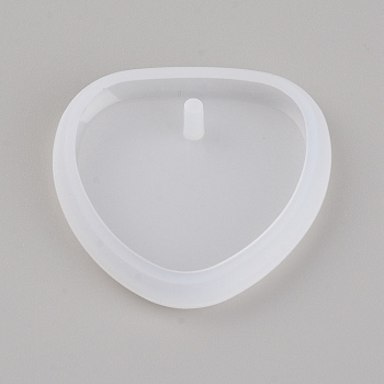 Heart Pendant Silicone Mold, Resin Casting Molds, Epoxy Resin Craft Making, White, 41x41x7mm, Hole: 3mm, Inner Diameter: 34.5x35mm