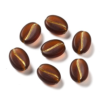 Frosted Acrylic Beads, Oval, Coconut Brown, 10.5x8x5mm, Hole: 1.4mm, about: 1900pcs/500g