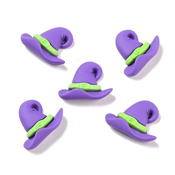Halloween Hat Opaque Resin Cabochons, for Halloween, Blue Violet, 18.5x22x8mm