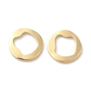 Brass Linking Rings, Irregular Round Ring, Real 18K Gold Plated, 11x1.3mm, Inner Diameter: 7.5x7.7mm