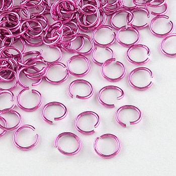 Aluminum Wire Open Jump Rings, Camellia, 20 Gauge, 6x0.8mm, Inner Diameter: 5mm, about 2150pcs/50g