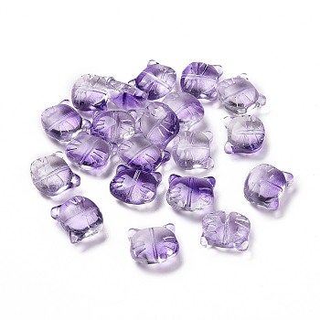 Glass Beads, for Jewelry Making, Cat, Blue Violet, 12.5x14x6.5mm, Hole: 1mm