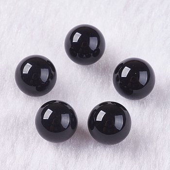 Natural Black Onyx Beads, Gemstone Sphere, Undrilled/No Hole, Dyed, Round, 8mm
