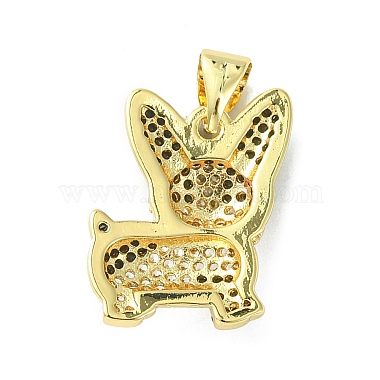 Brass Micro Pave Cubic Zirconia Pendants(ZIRC-F138-04G)-2