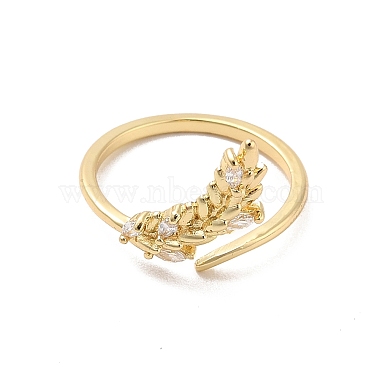 Brass Micro Pave Cubic Zirconia Open Cuff Rings(RJEW-R146-07A-G)-3