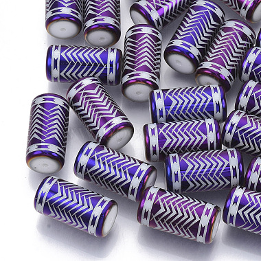 20mm Purple Column Glass Beads