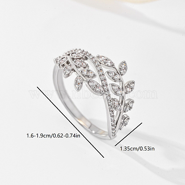 Brass Micro Pave Cubic Zirconia Finger Rings for Women(PB9120-8)-2