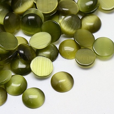18mm Olive Half Round Glass Cabochons