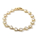 Valentine's Day Rack Plating Brass Cubic Zirconia Heart Link Chain Bracelets for Women(BJEW-D032-03G-02)-1