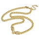 Brass Micro Pave Cubic Zirconia Leopard Pendant Twisted Chain Necklaces(NJEW-K385-01B-01)-1