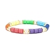 Handmade Polymer Clay Column Beads Stretch Bracelet(BJEW-JB07264)-1