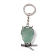 Owl Natural Green Aventurine Pendant Keychain(KEYC-G056-01AS-03)-3
