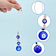 AHADEMAKER 2Pcs 2 Style Glass Beaded Turkish Blue Evil Eye Hanging Pendant(KEYC-GA0001-30)-3