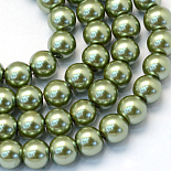 Olive Drab Round Glass Beads(X-HY-Q003-6mm-49)